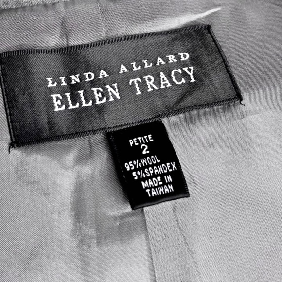 ⭐️ Ellen Tracy Gray WOOL 90s Tailored Blazer Jacket Women’s 2 Petite - Picture 5 of 7